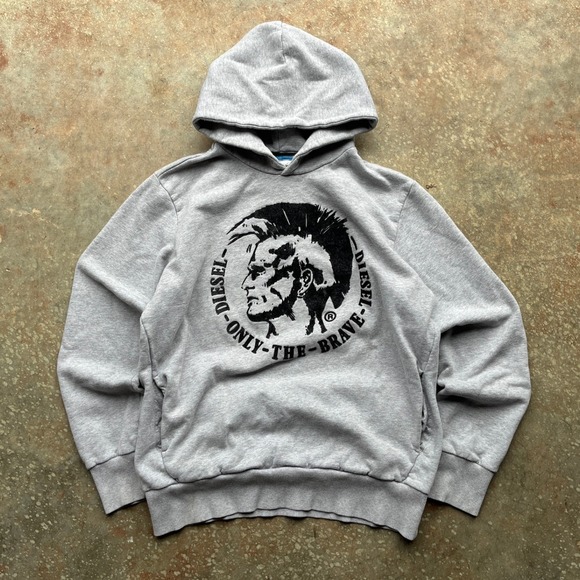 Diesel Other - Vintage Diesel Only The Brave Mohawk Graphic Hoodie Mens Large Grey Sweatshirt